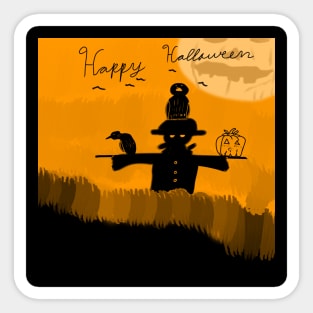 scarecrow in the fields Sticker